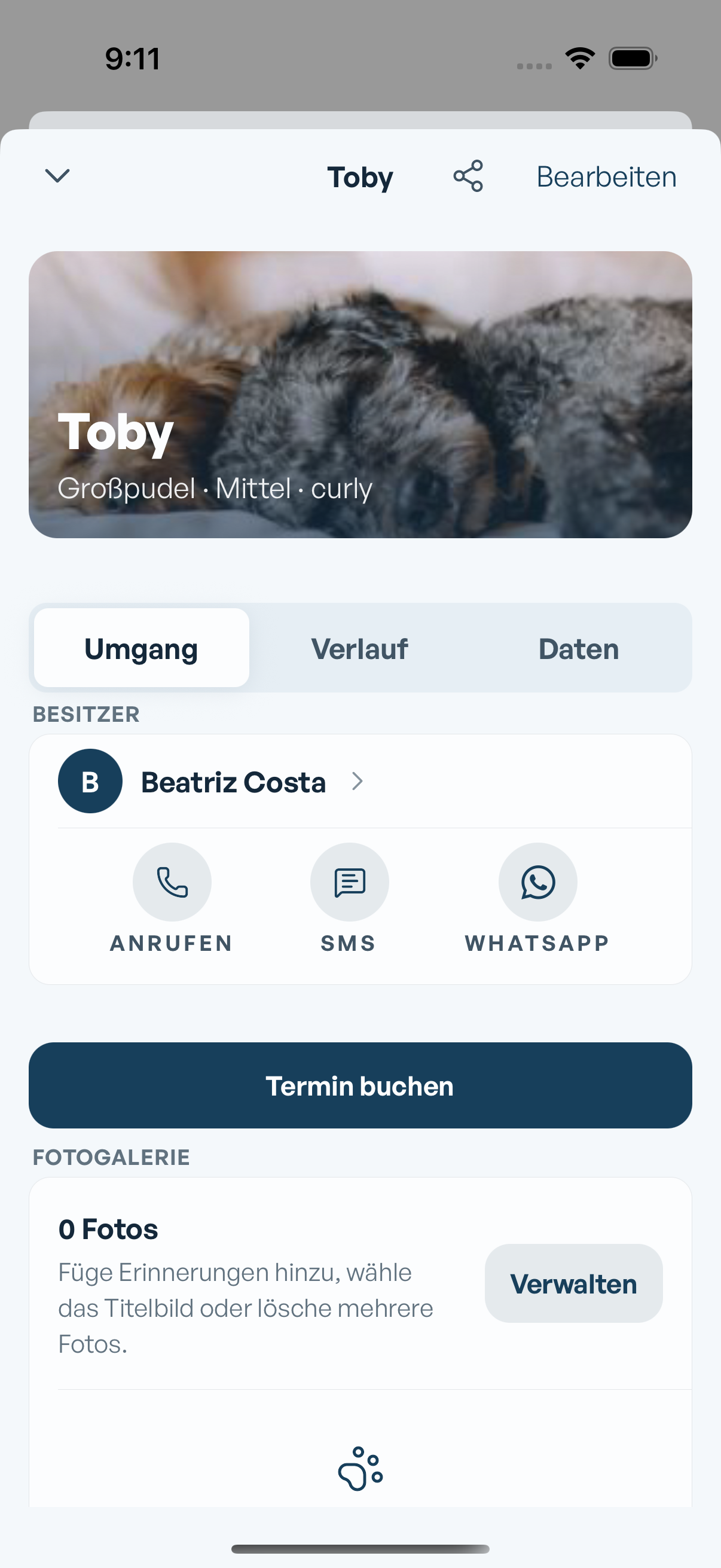 Kunden- und Tierdaten in Mimos